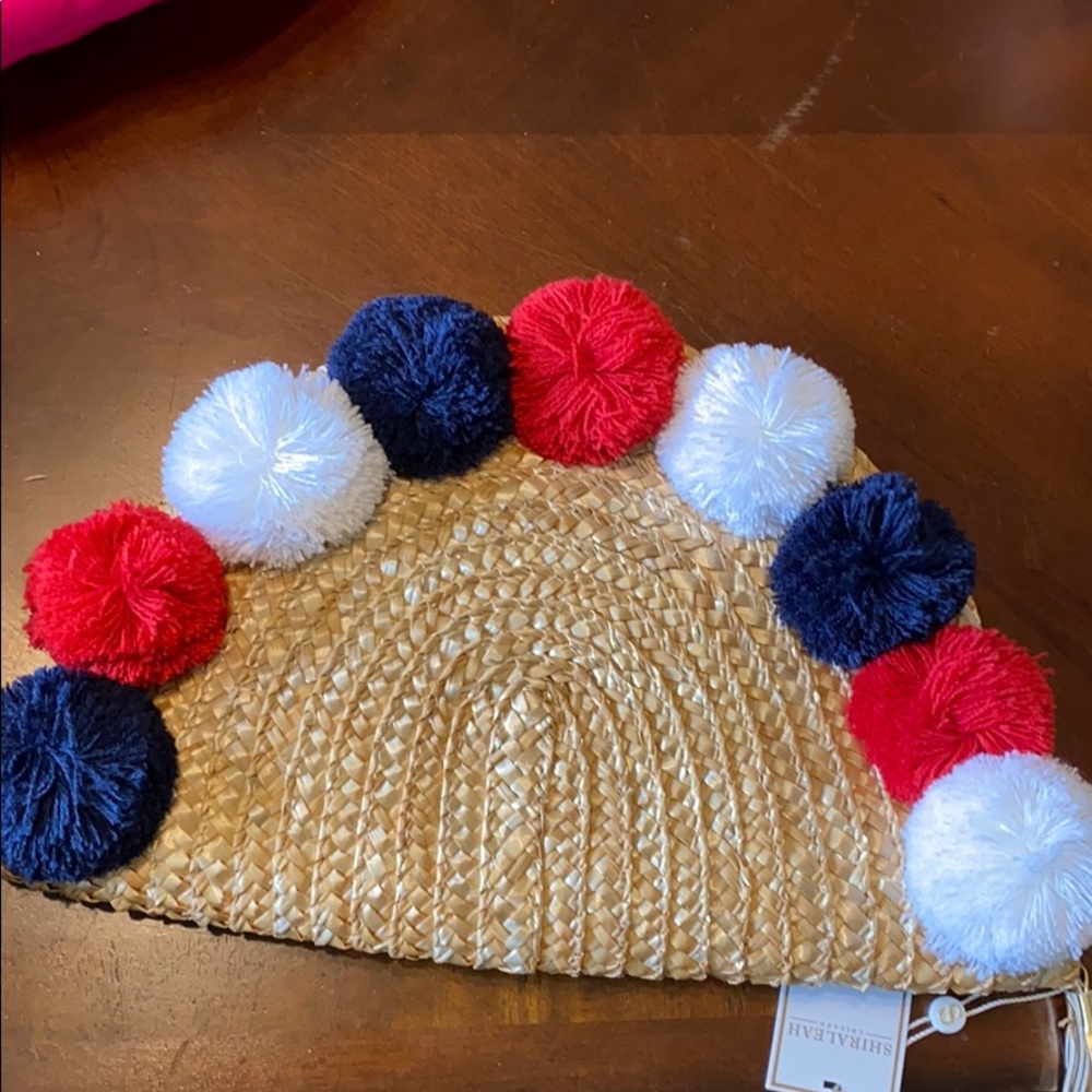 Straw Clutch with Pom Poms!